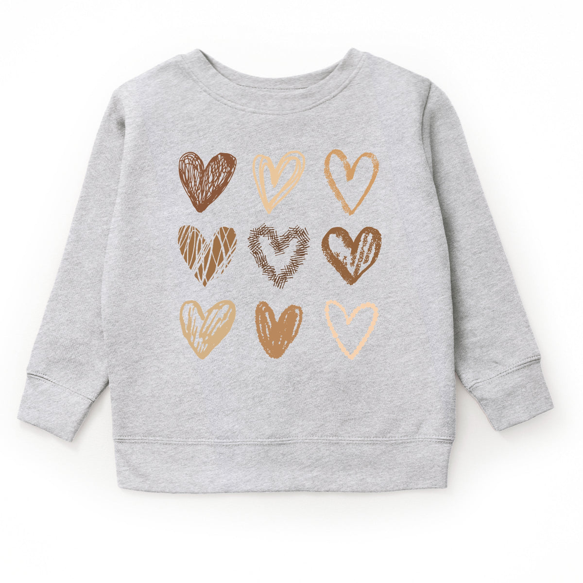Brown Hearts Collage - Youth Graphic Sweatshirt