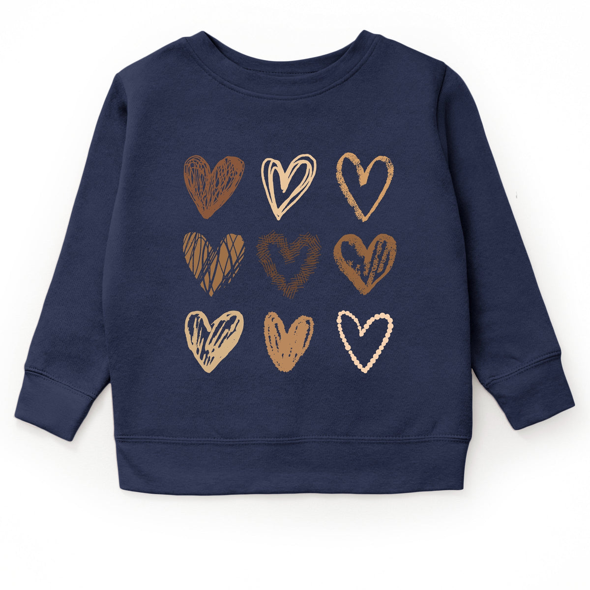 Brown Hearts Collage - Youth Graphic Sweatshirt