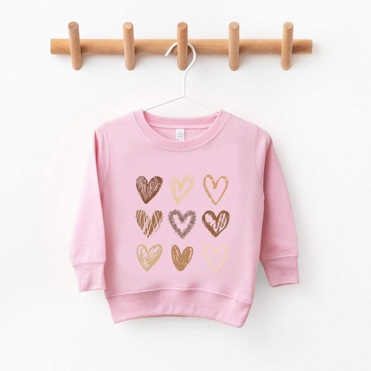 Brown Hearts Collage - Youth Graphic Sweatshirt