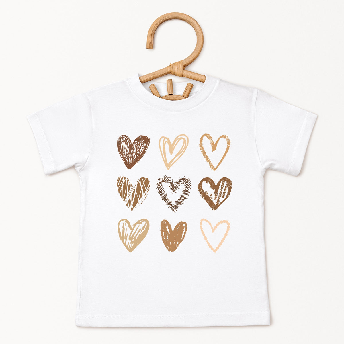 Brown Hearts Collage - Toddler Short Sleeve Graphic T-Shirt