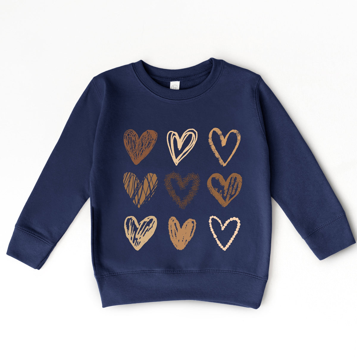 Brown Hearts Collage - Toddler Graphic Sweatshirt