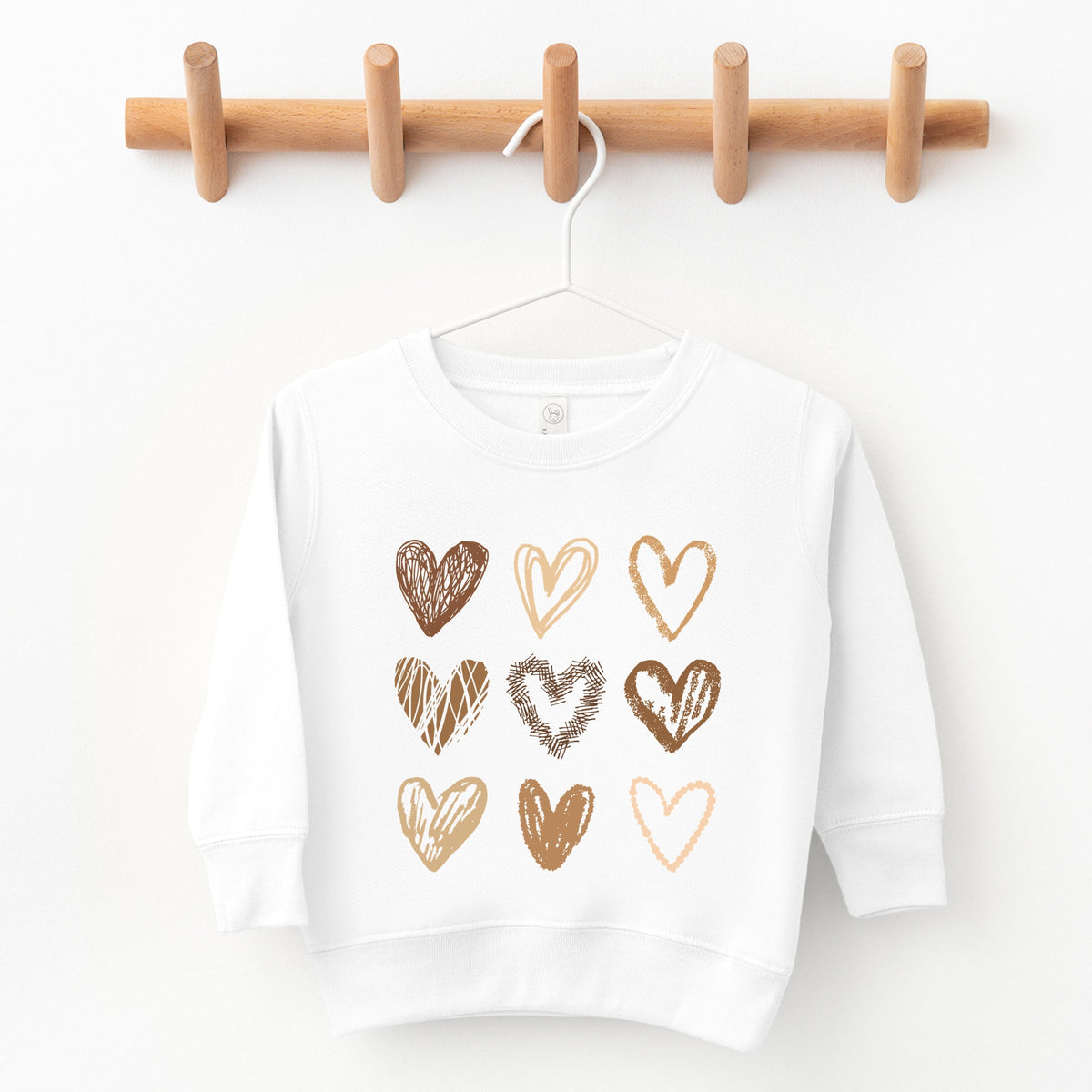 Brown Hearts Collage - Toddler Graphic Sweatshirt