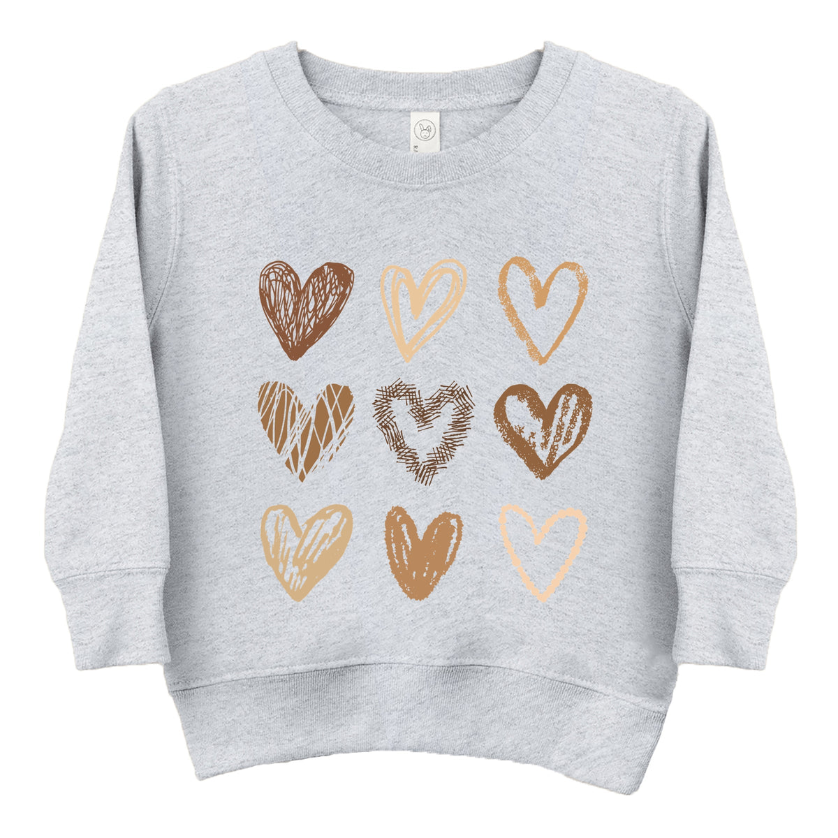 Brown Hearts Collage - Toddler Graphic Sweatshirt