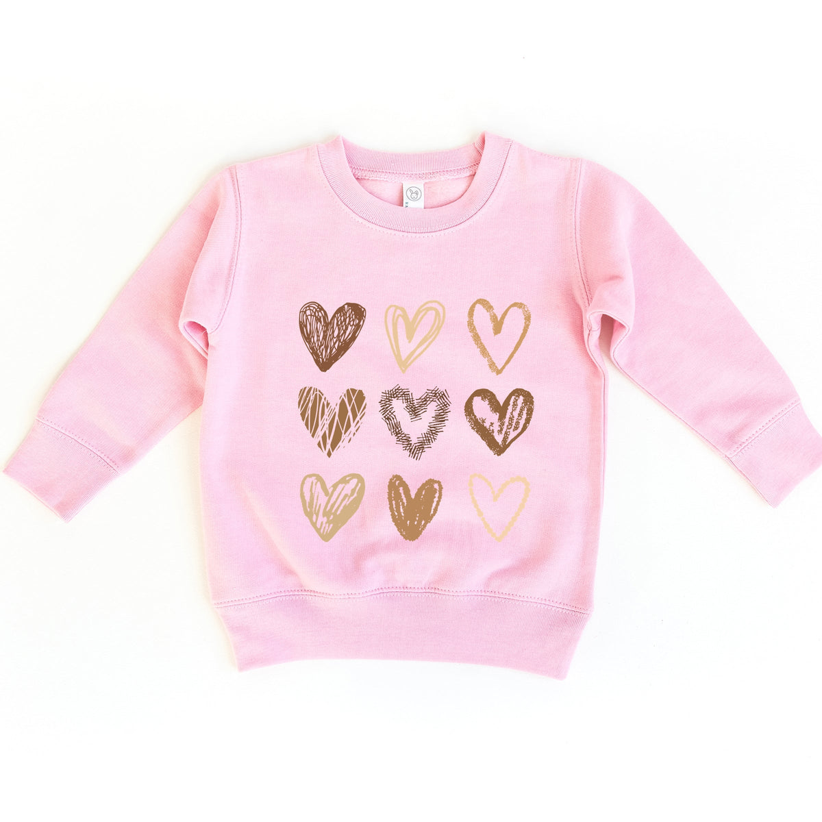 Brown Hearts Collage - Toddler Graphic Sweatshirt