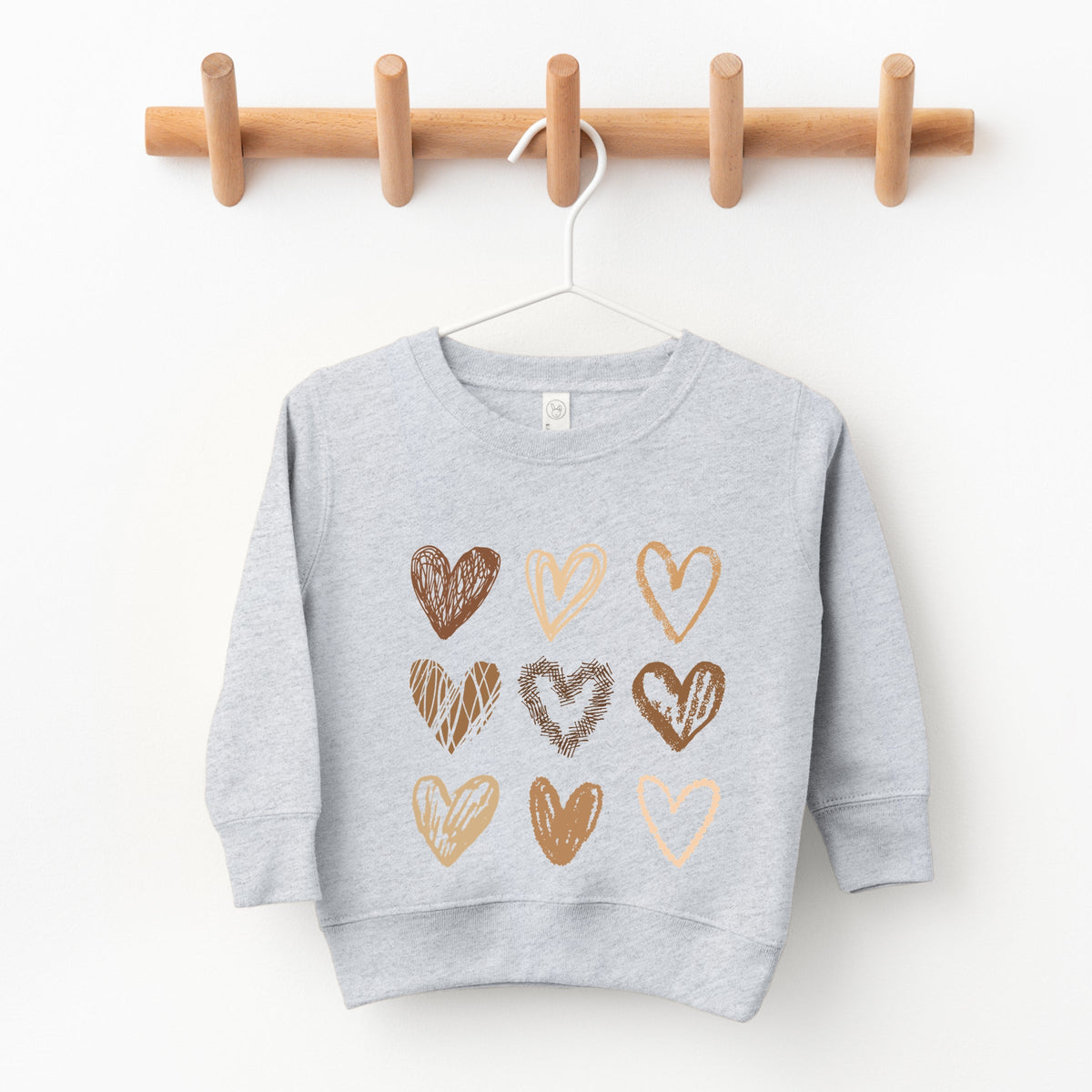 Brown Hearts Collage - Toddler Graphic Sweatshirt