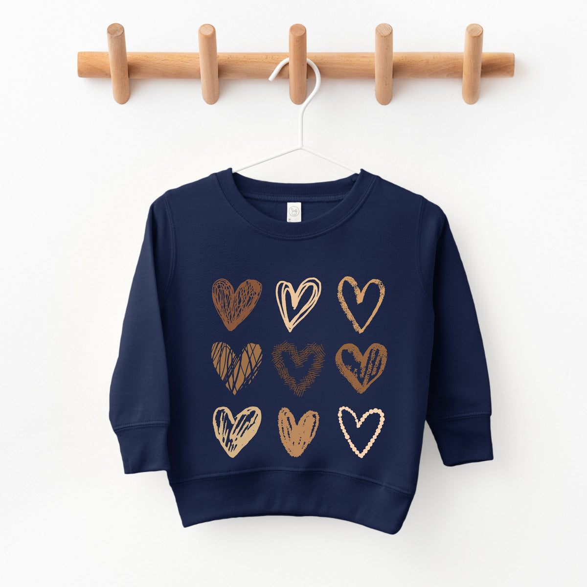Brown Hearts Collage - Toddler Graphic Sweatshirt