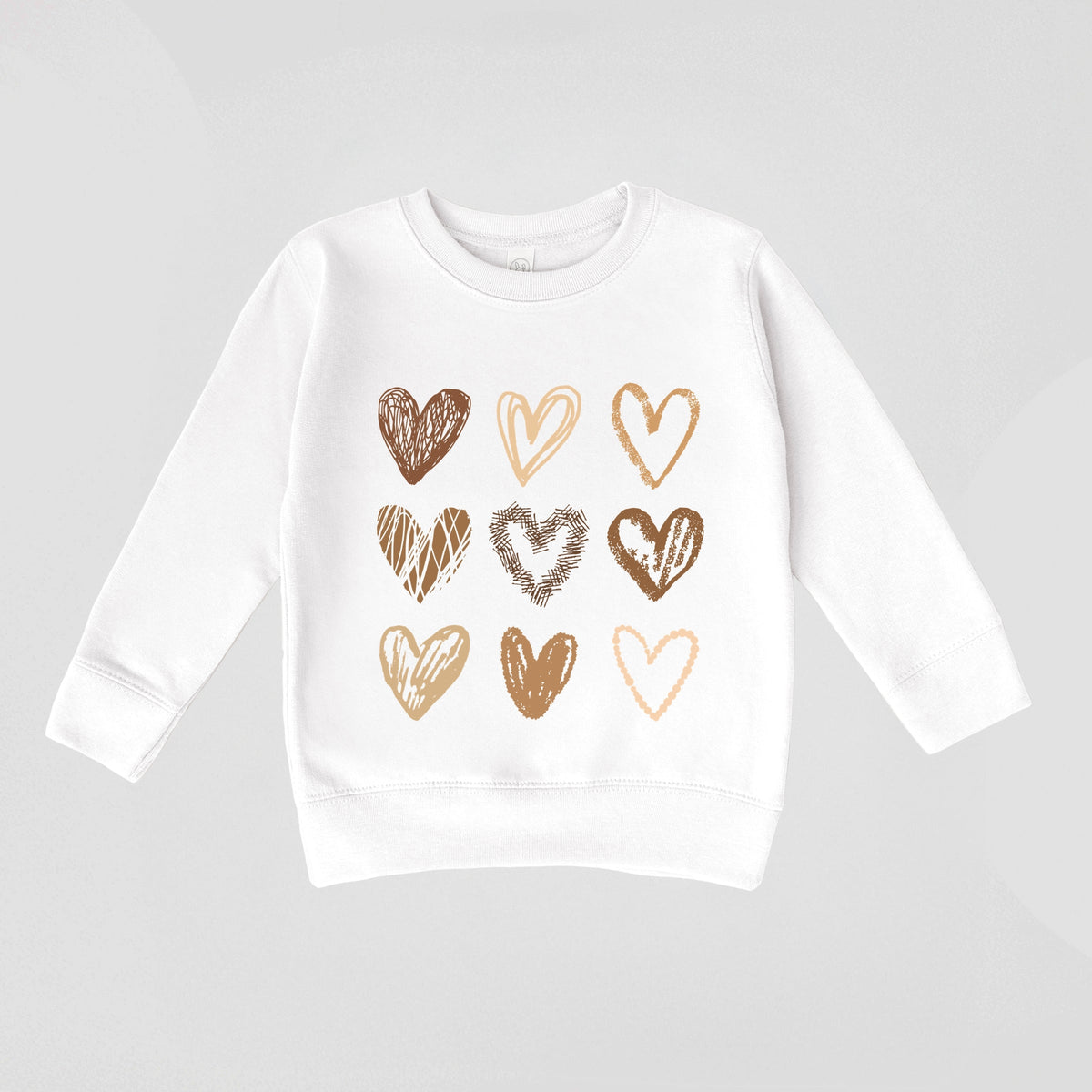 Brown Hearts Collage - Toddler Graphic Sweatshirt