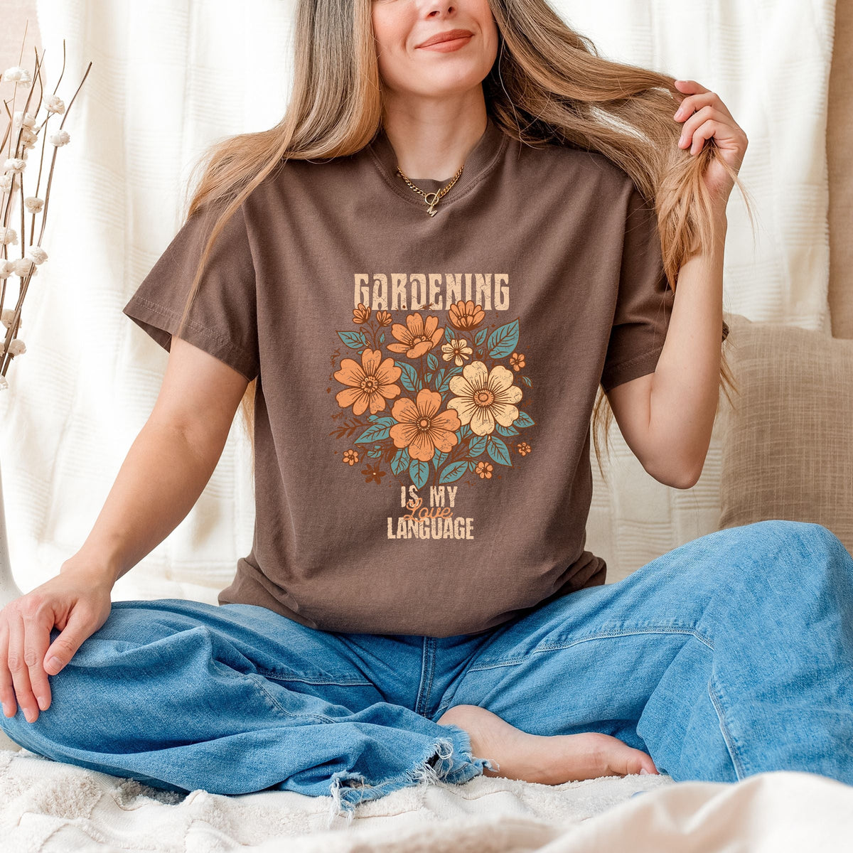 Gardening Is My Love Language - Women's Garment Dyed Graphic T-Shirt