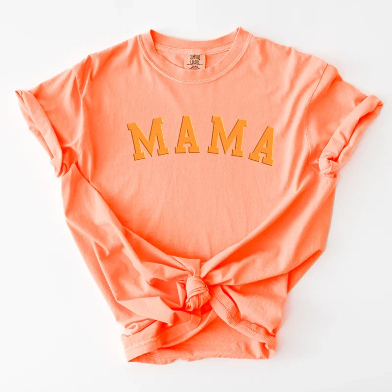 Mama Bold Puff Print - Women's Garment Dyed Graphic T-Shirt