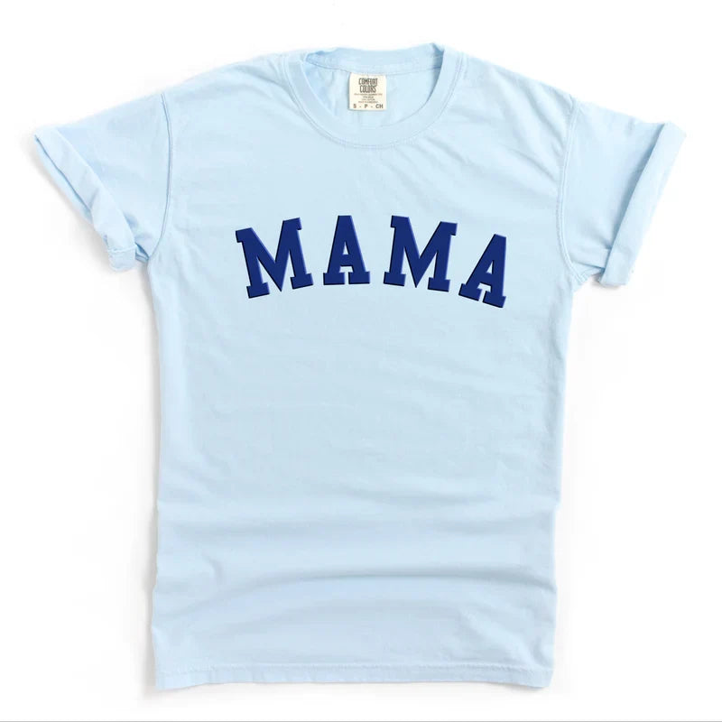 Mama Bold Puff Print - Women's Garment Dyed Graphic T-Shirt