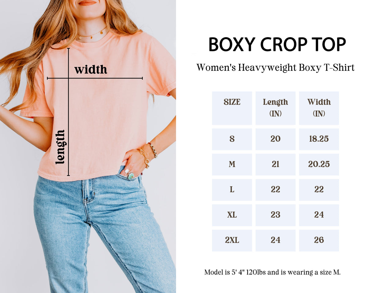 Checkered Flowers | Relaxed Fit Cropped Tee