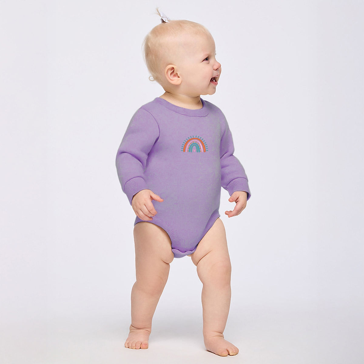 Embroidered Rainbow Heart - Infant Fleece BodySuit