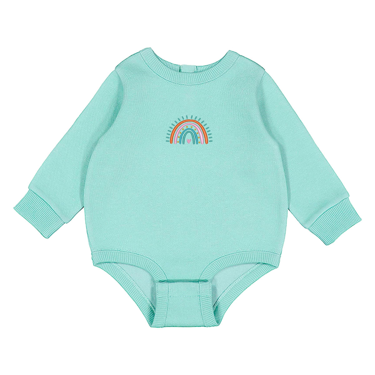 Embroidered Rainbow Heart - Infant Fleece BodySuit