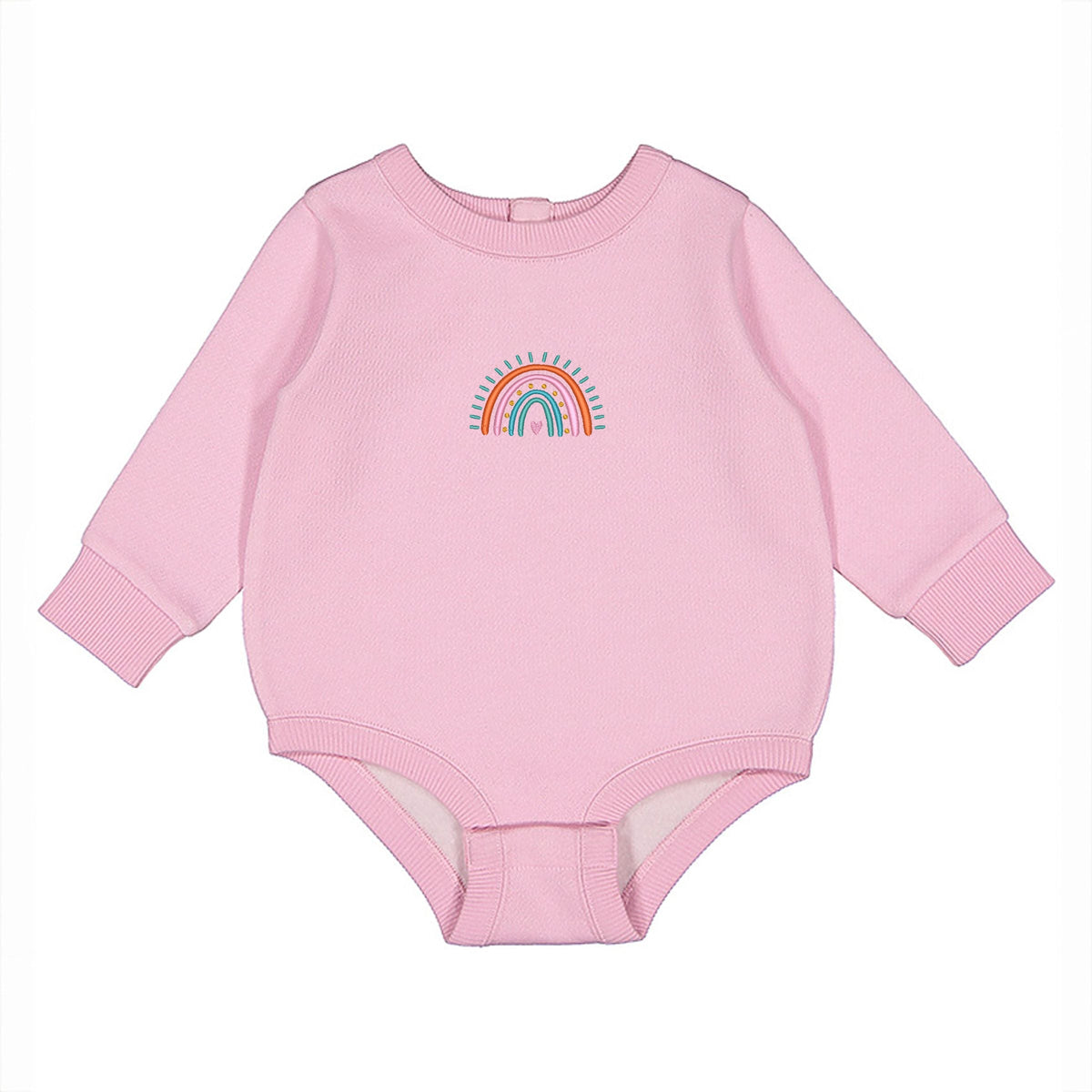 Embroidered Rainbow Heart - Infant Fleece BodySuit
