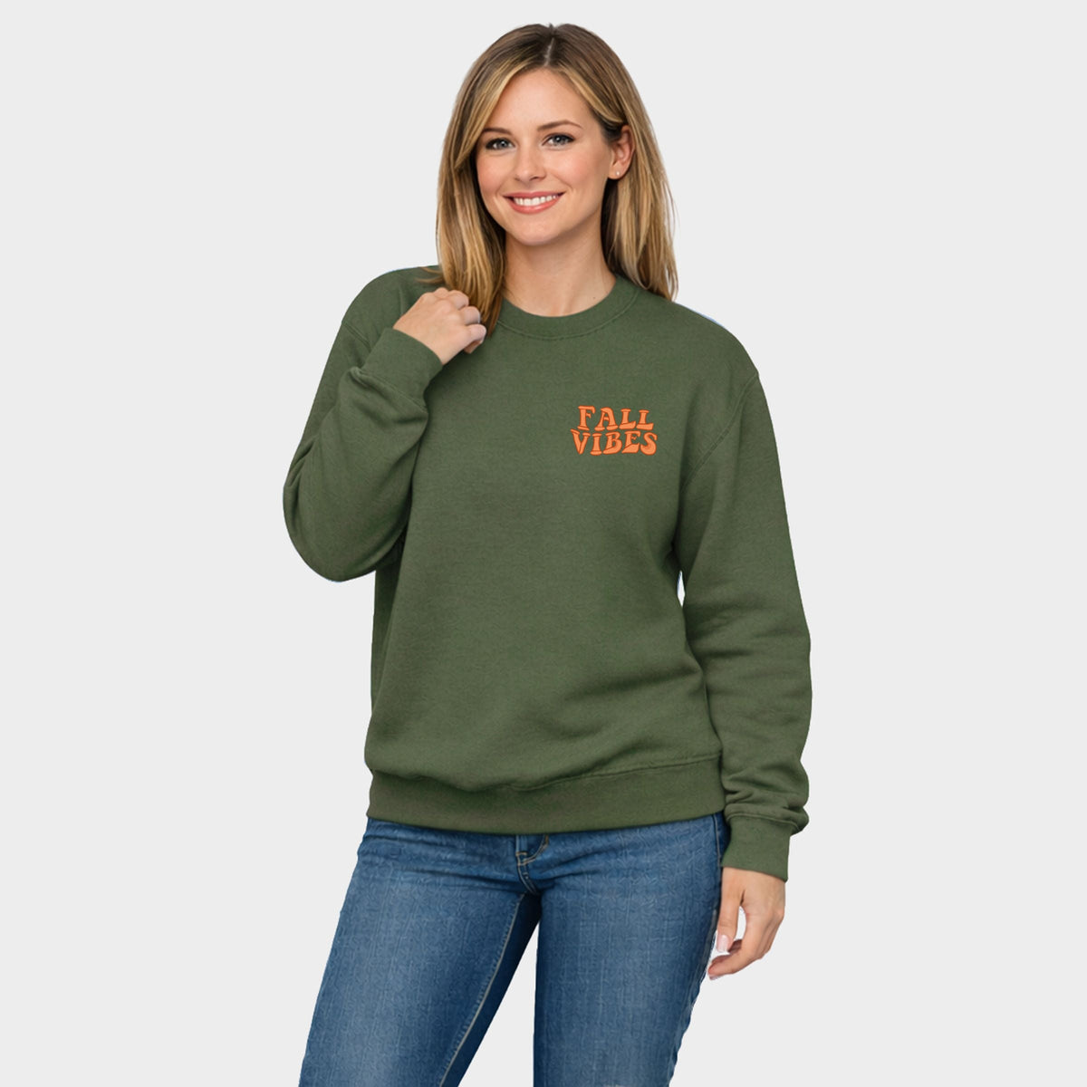 Embroidered Fall Vibes Retro - Women's Graphic Sweatshirt