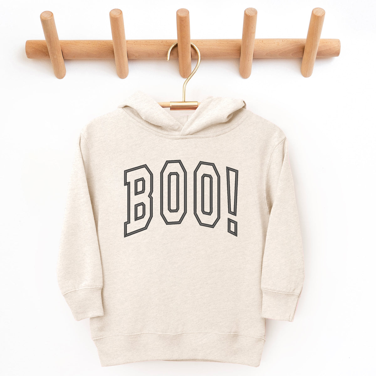 Embroidered Boo Arched - Toddler Hoodie