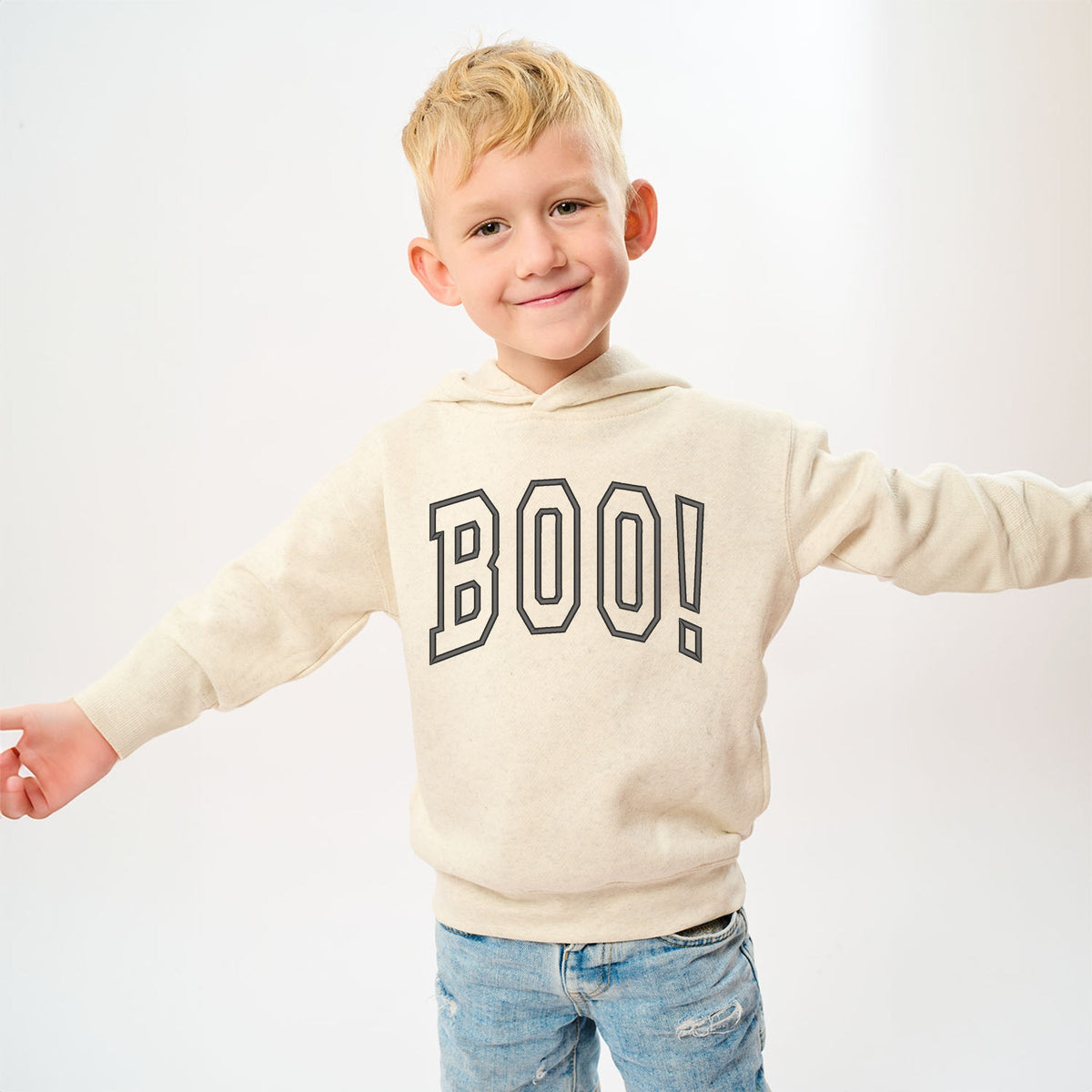 Embroidered Boo Arched - Toddler Hoodie