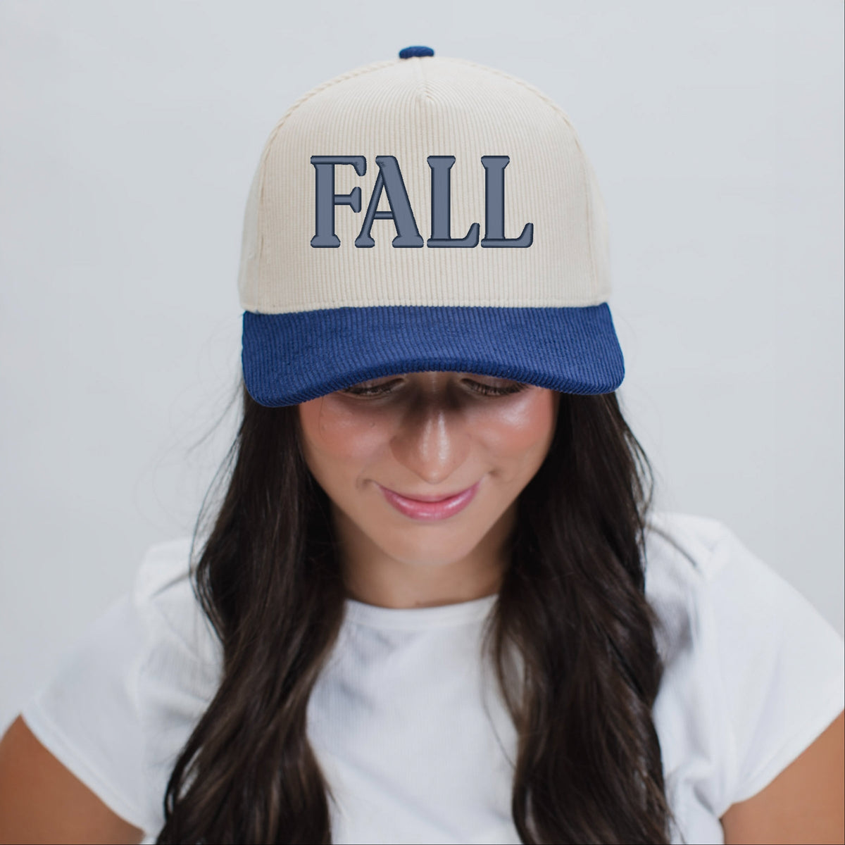 3D Puff Embroidered Fall Bold - Women's Corduroy Trucker Hat