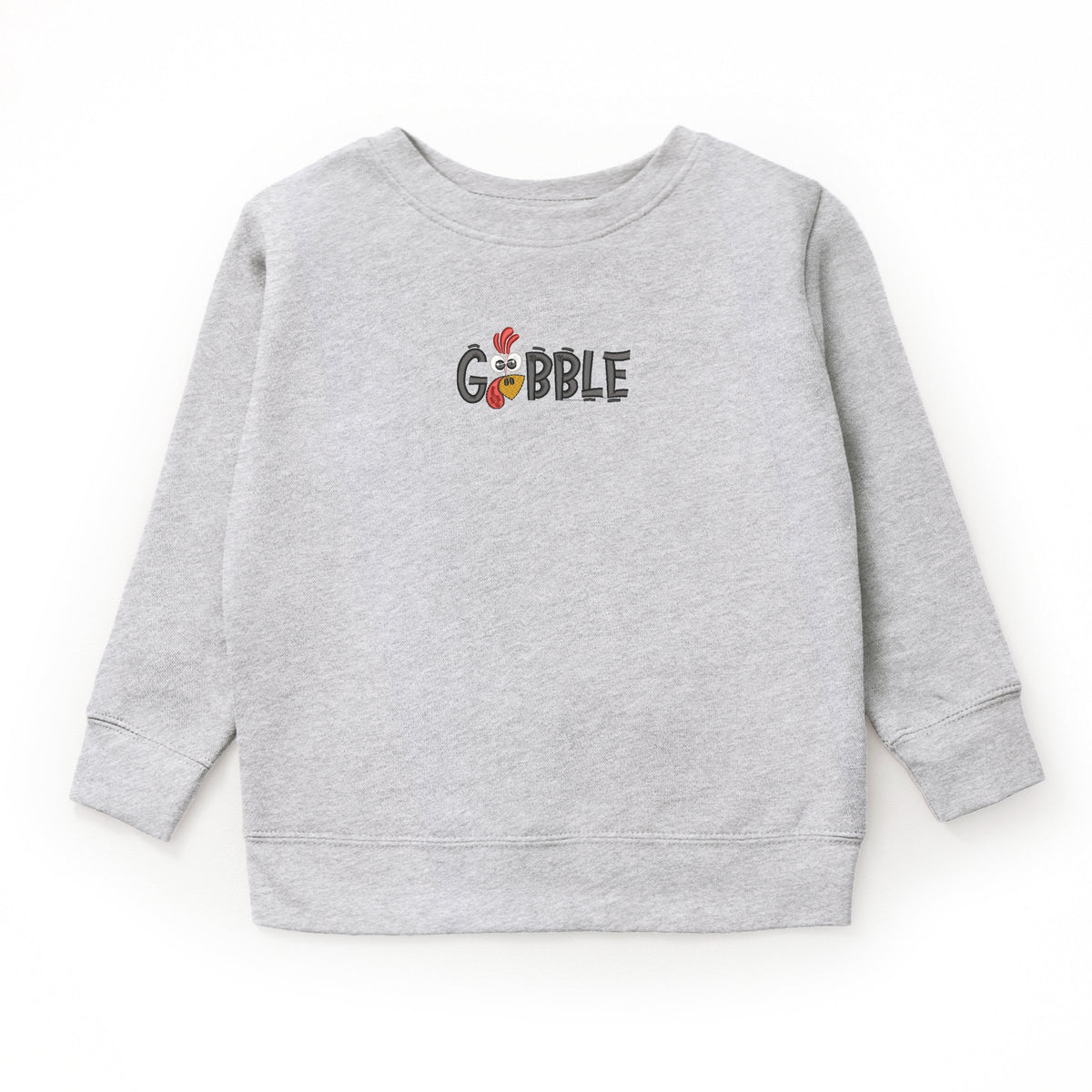 Embroidered Gobble Turkey Face - Youth Graphic Sweatshirt
