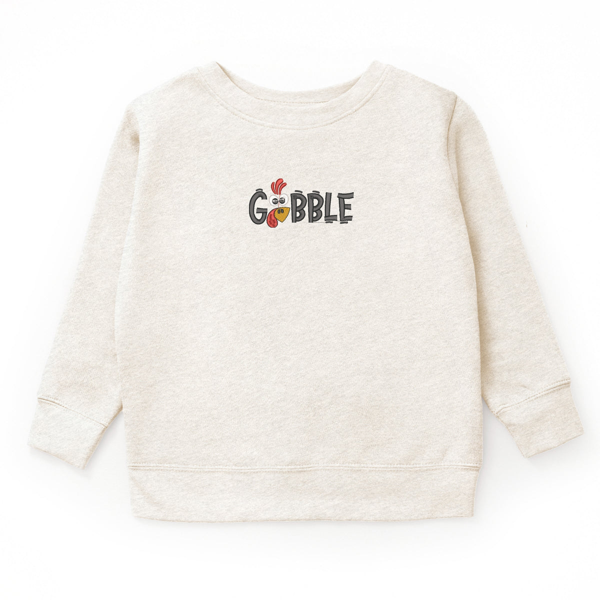 Embroidered Gobble Turkey Face - Youth Graphic Sweatshirt