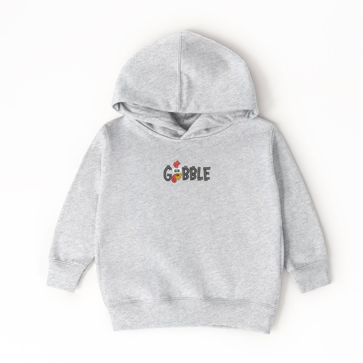 Embroidered Gobble Turkey Face - Toddler Hoodie