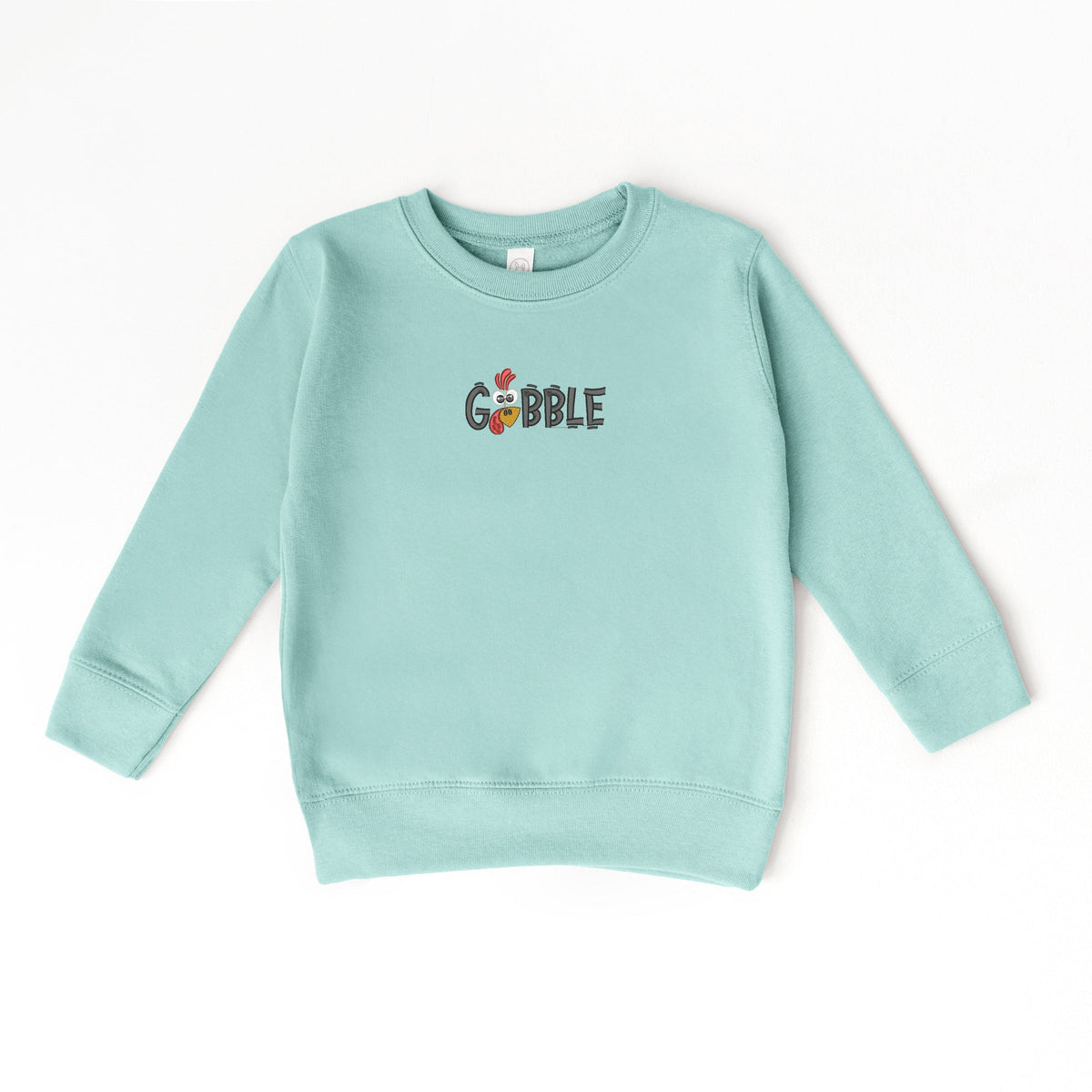 Embroidered Gobble Turkey Face - Toddler Graphic Sweatshirt