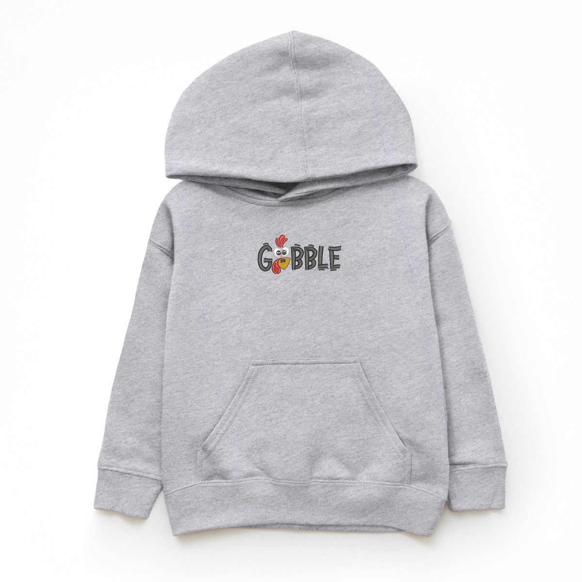 Embroidered Gobble Turkey Face - Youth Graphic Hoodie