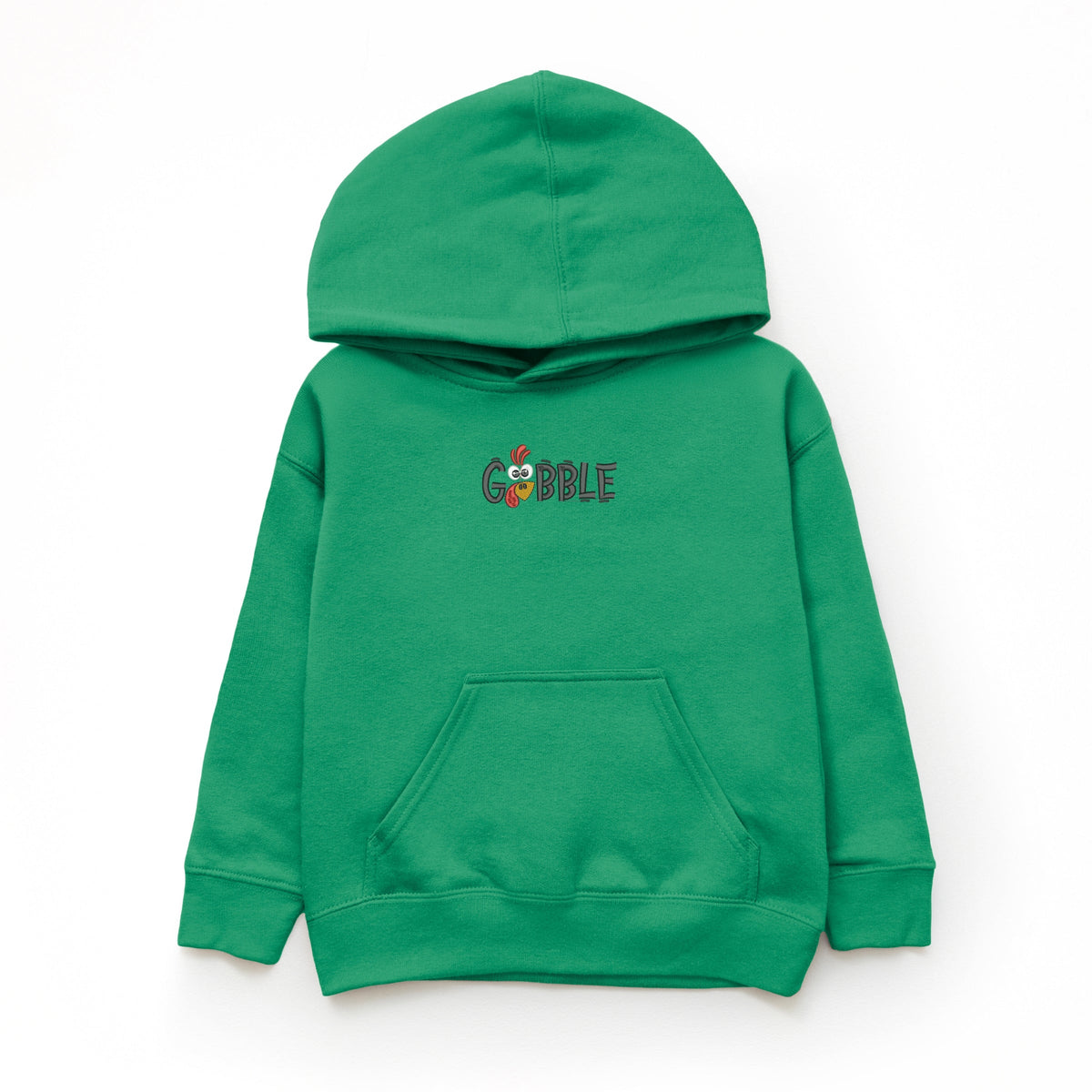 Embroidered Gobble Turkey Face - Youth Graphic Hoodie