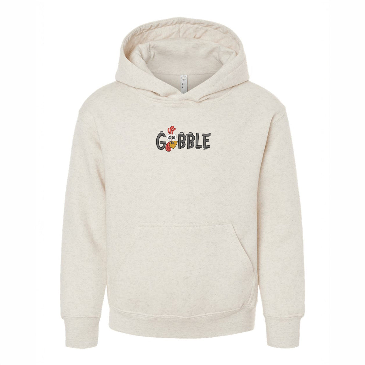 Embroidered Gobble Turkey Face - Youth Graphic Hoodie