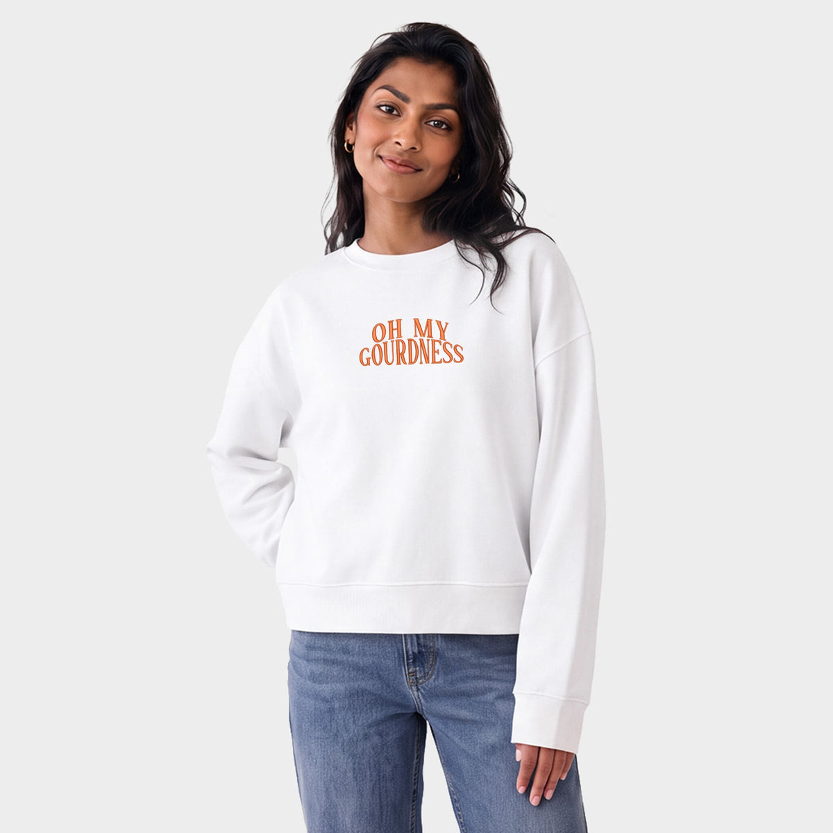 Embroidered Oh My Gourdness - Women's Cropped Sweatshirt