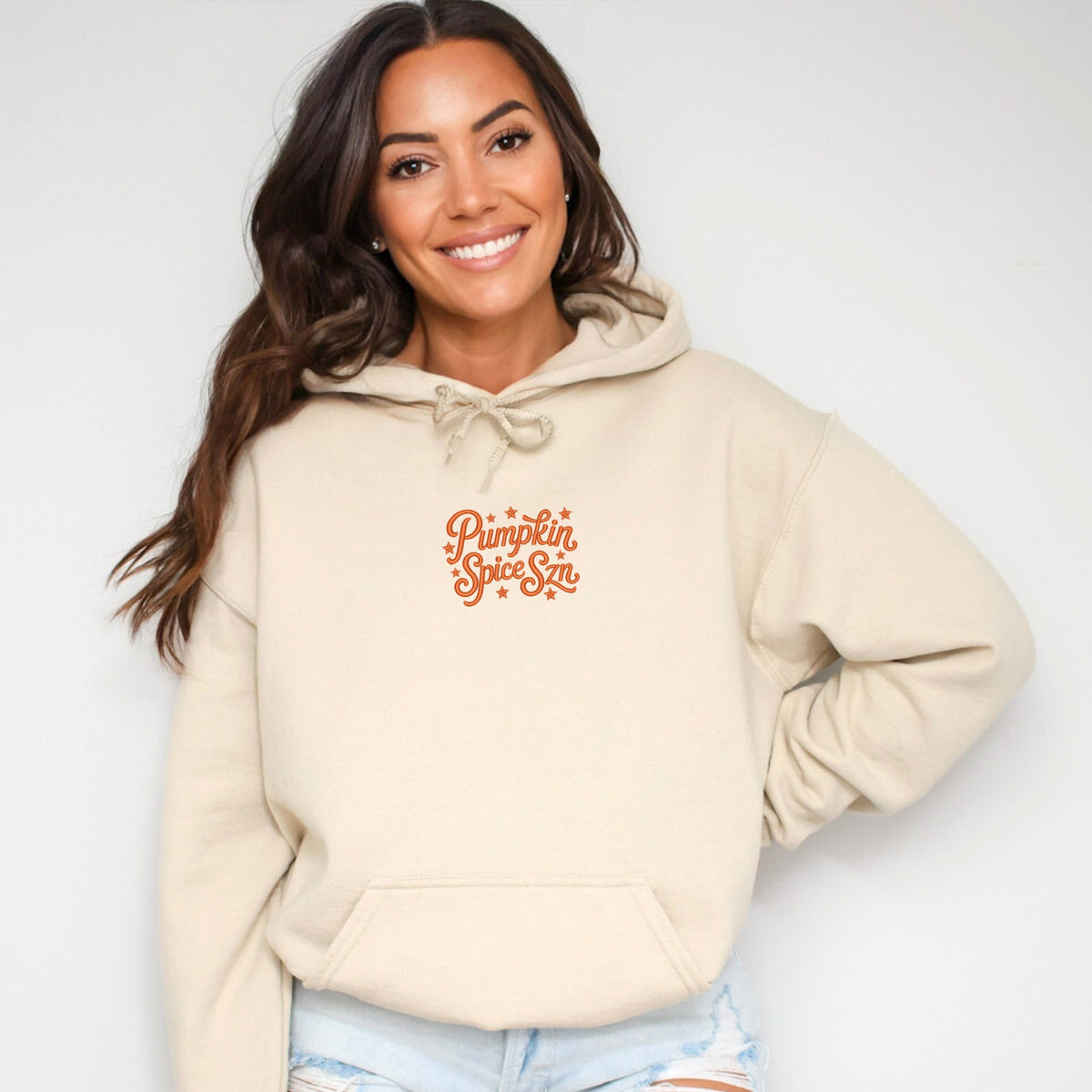 Embroidered Pumpkin Spice Season - Women's Graphic Hoodie