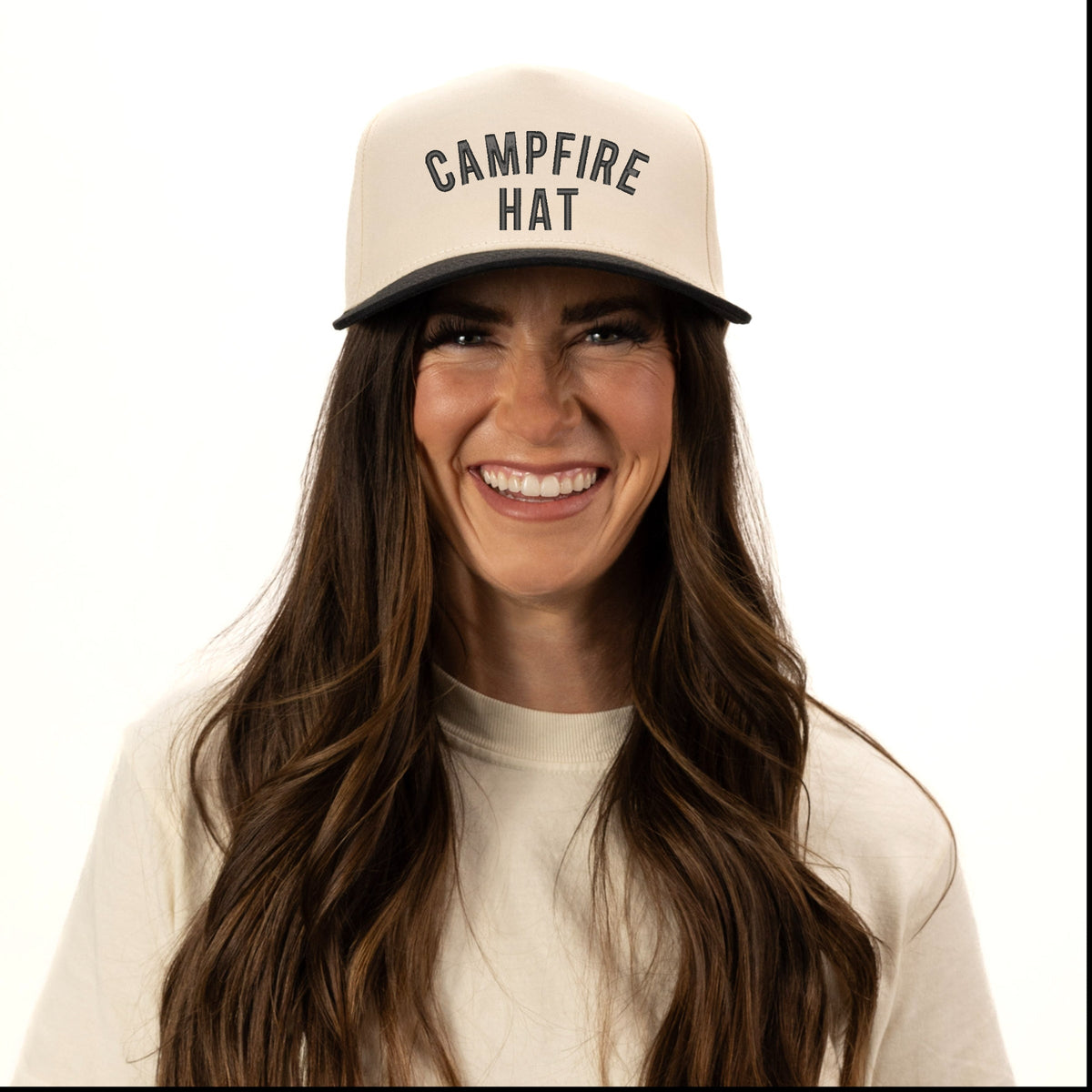 Embroidered Campfire Hat - Women's Canvas Trucker Hat