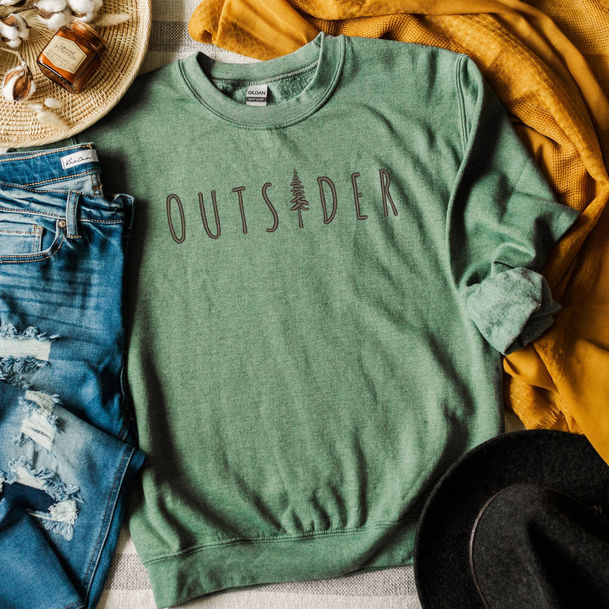 Embroidered Outsider Tree - Women's Graphic Sweatshirt