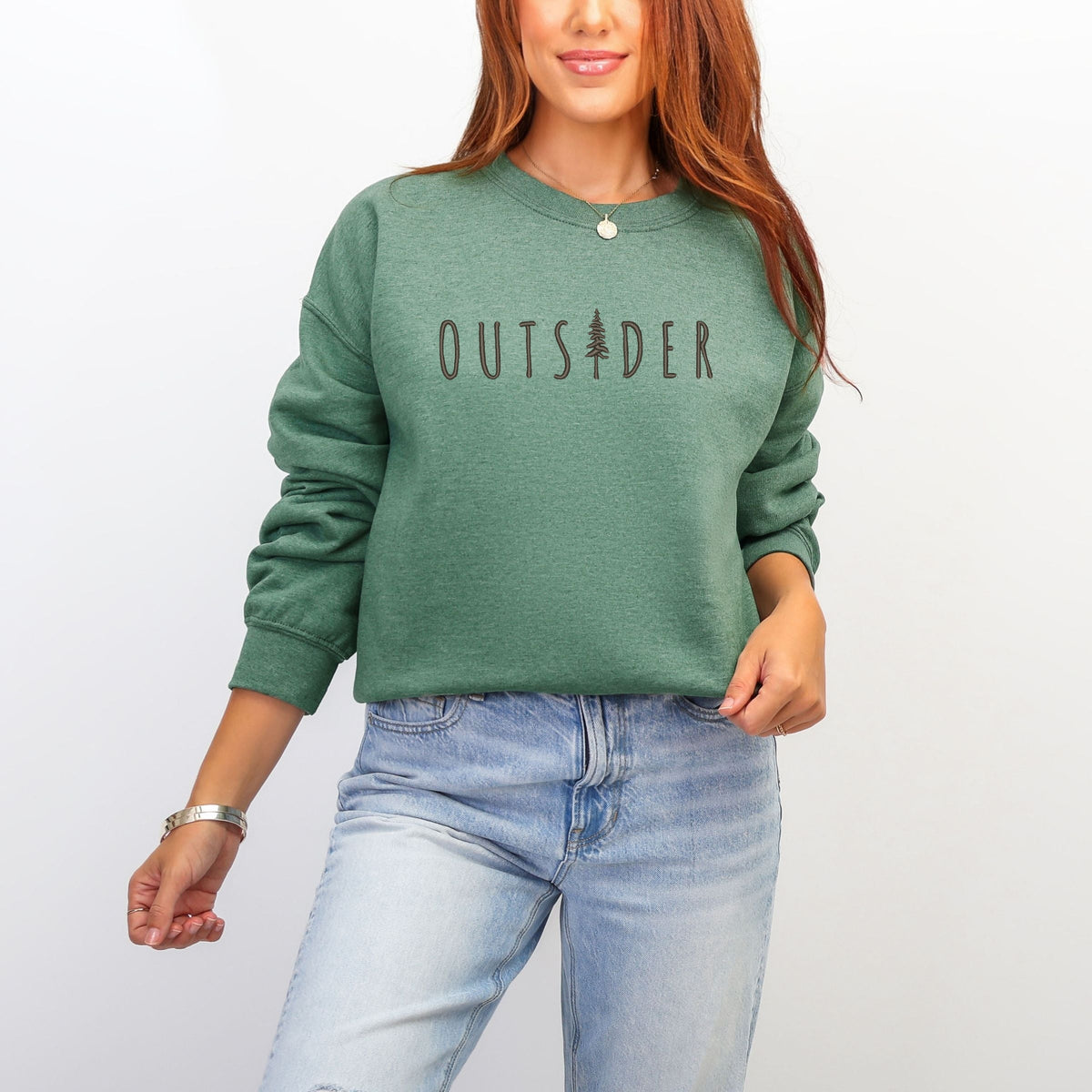 Embroidered Outsider Tree - Women's Graphic Sweatshirt