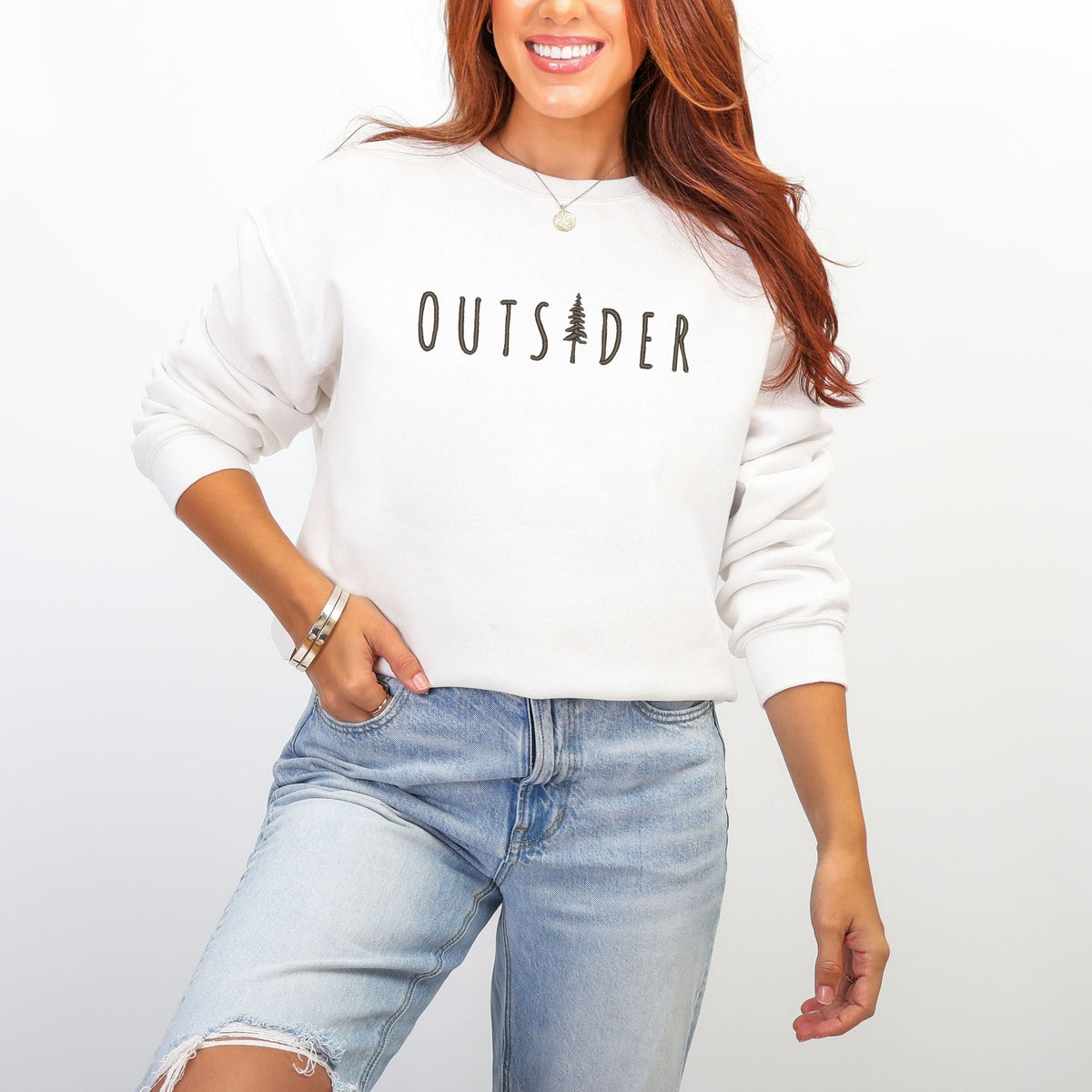 Embroidered Outsider Tree - Women's Graphic Sweatshirt