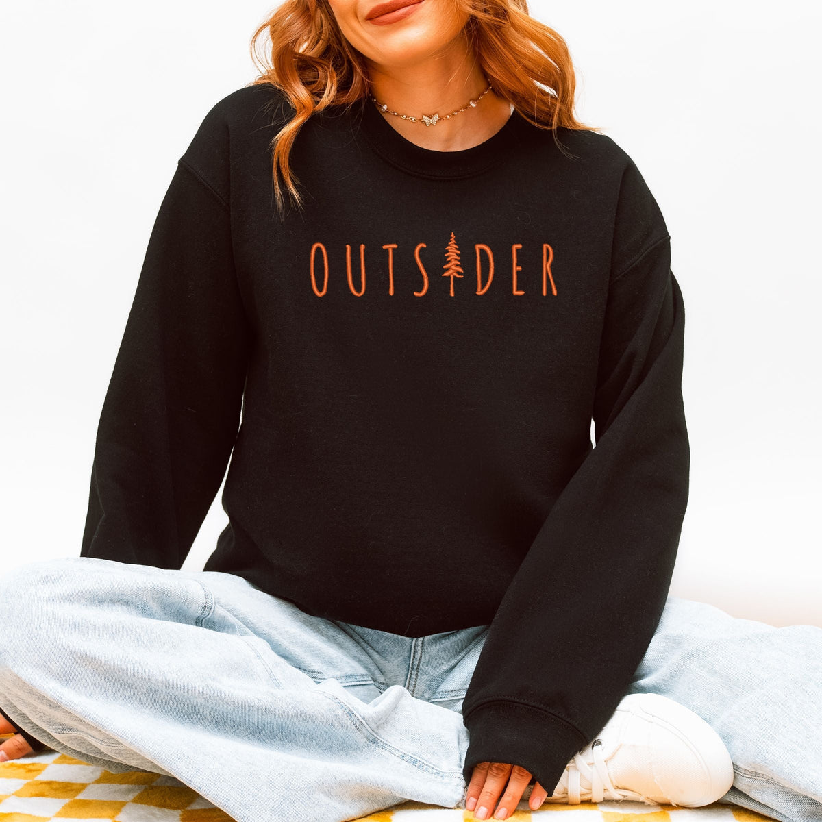 Embroidered Outsider Tree - Women's Graphic Sweatshirt