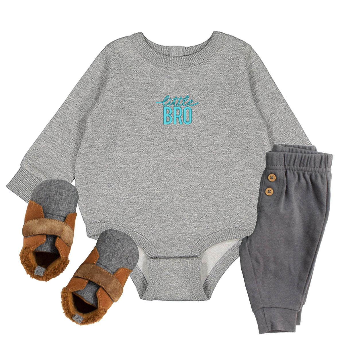 Embroidered Little Bro - Infant Fleece BodySuit