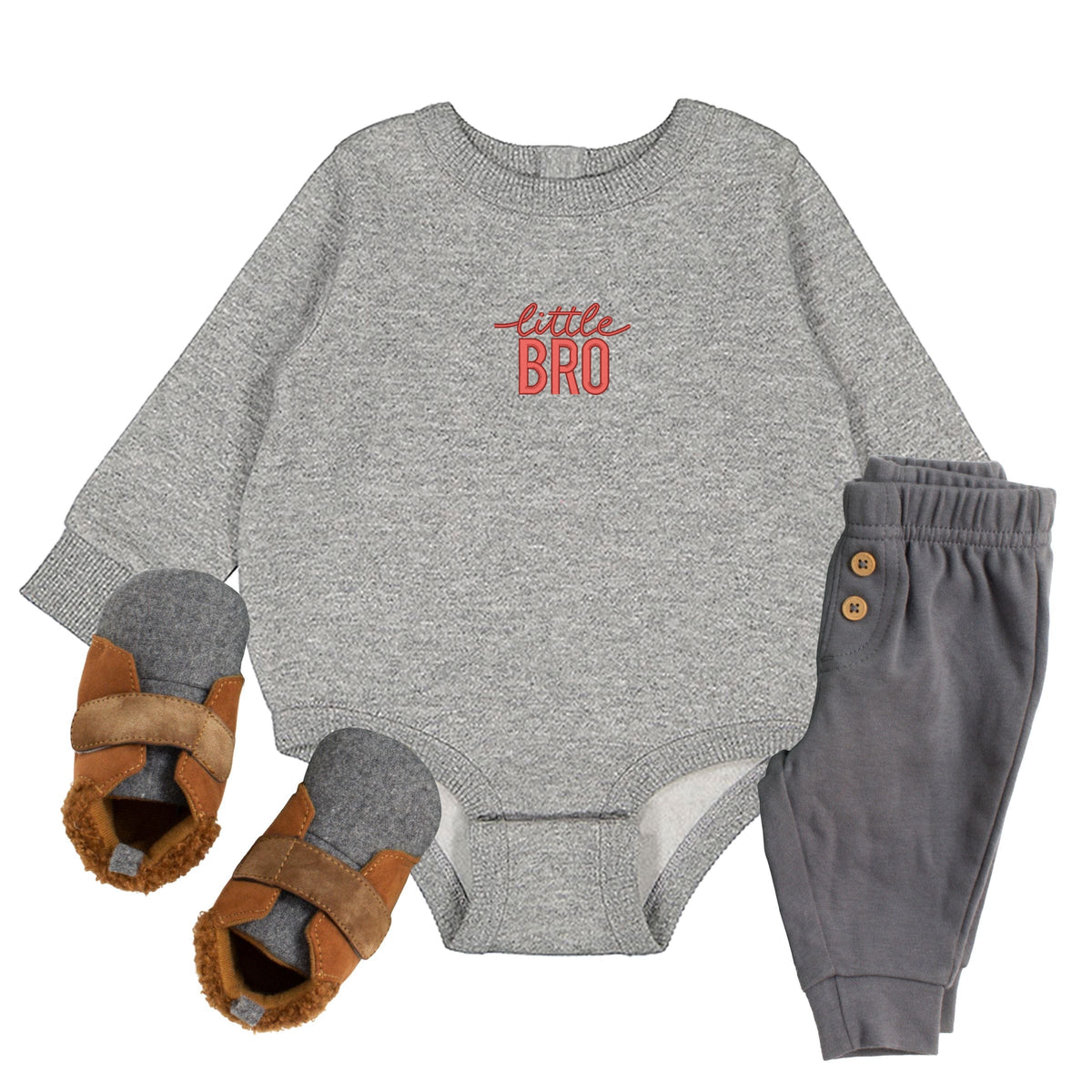 Embroidered Little Bro - Infant Fleece BodySuit