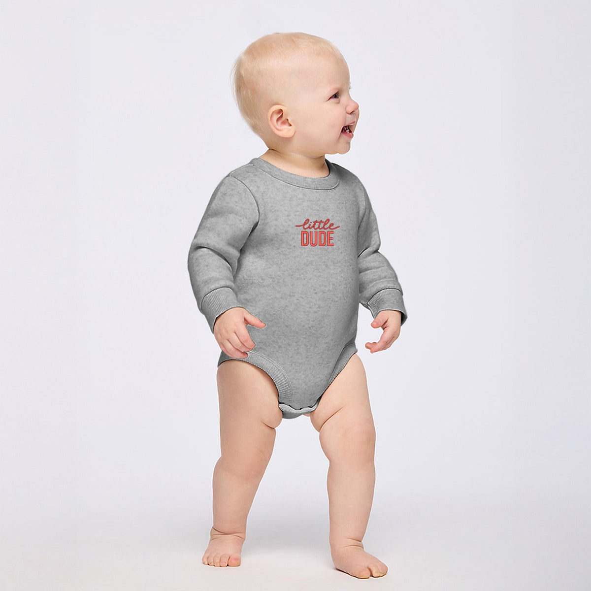 Embroidered Little Dude - Infant Fleece BodySuit