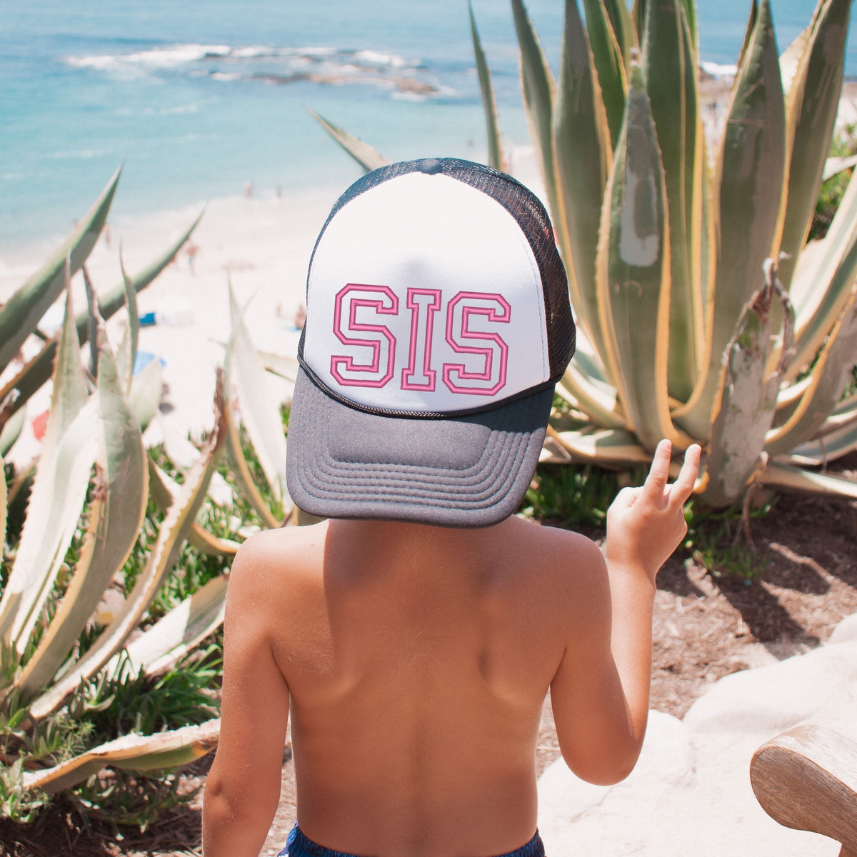 Embroidered Sis Outline - Youth Graphic Foam Trucker Hat