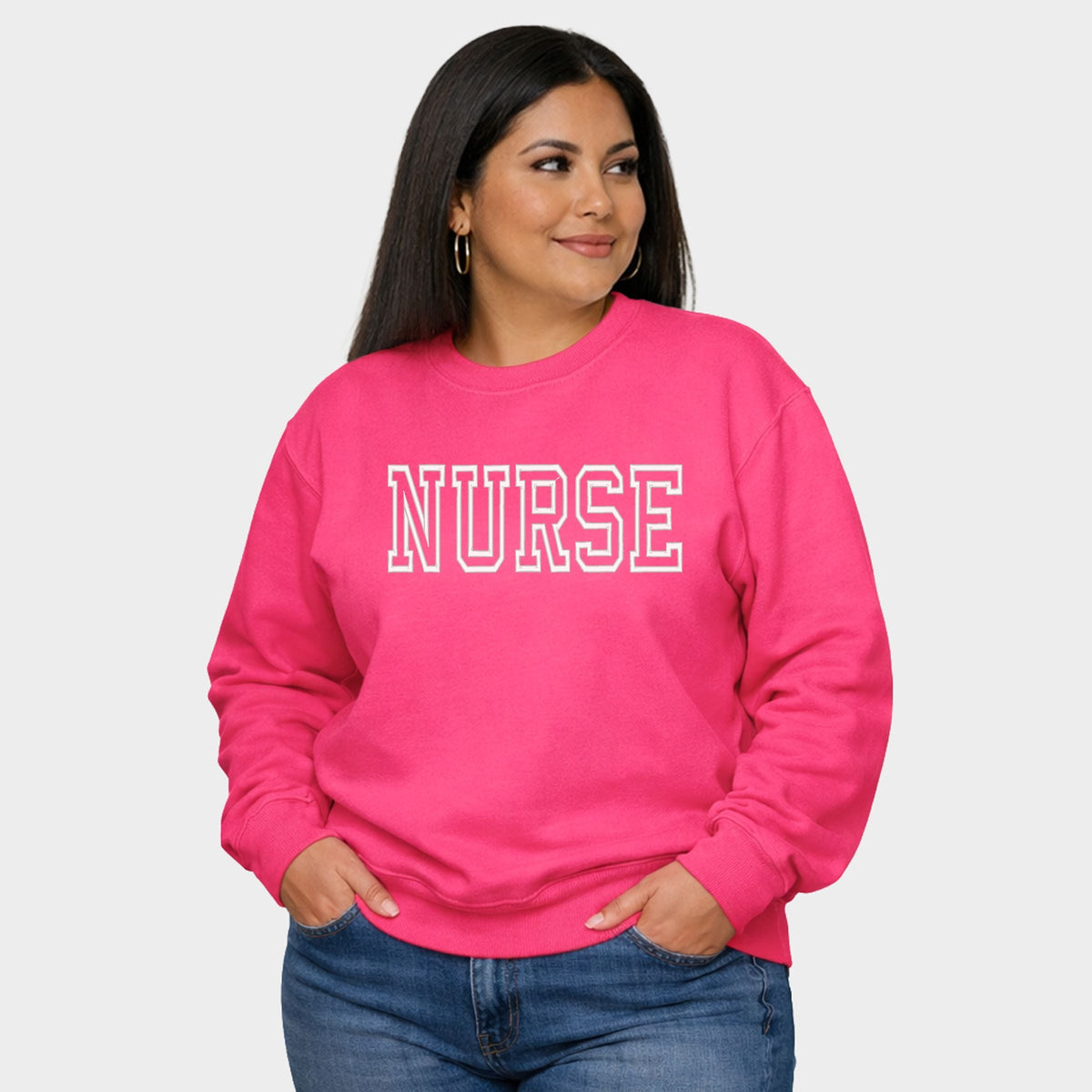 Embroidered Nurse Outline - Women's Plus Sweatshirt