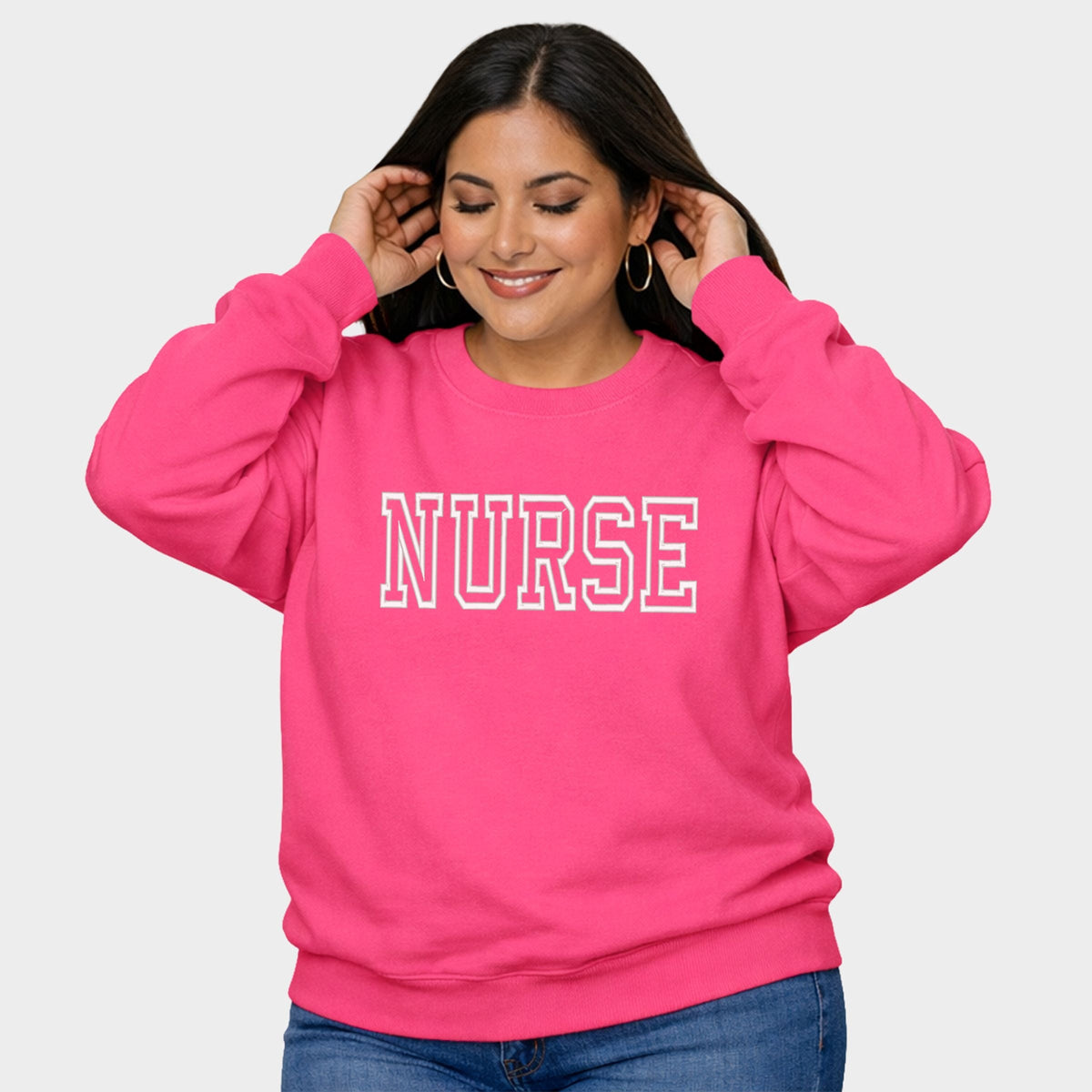 Embroidered Nurse Outline - Women's Plus Sweatshirt