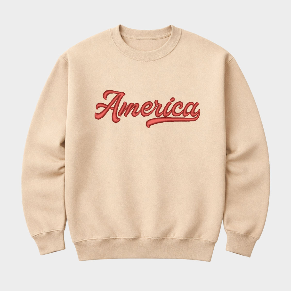 3D Puff Embroidered Retro America - Women's Graphic Sweatshirt