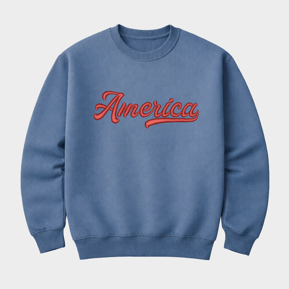 3D Puff Embroidered Retro America - Women's Graphic Sweatshirt