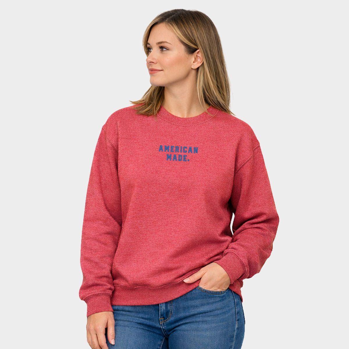 Embroidered American Made Varsity - Women's Graphic Sweatshirt