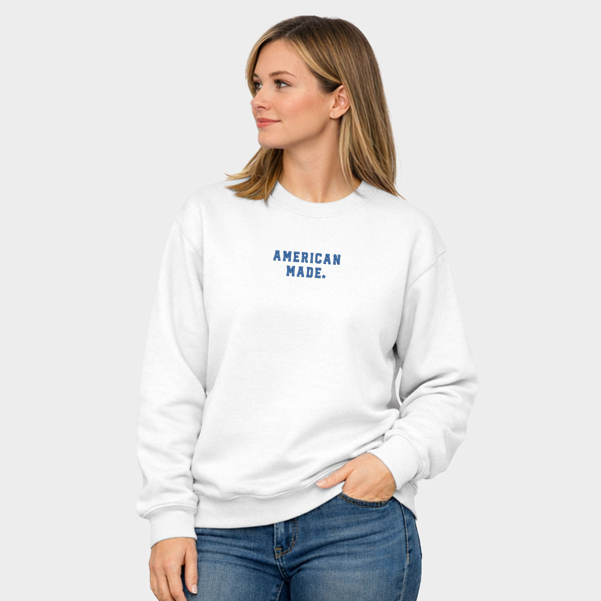 Embroidered American Made Varsity - Women's Graphic Sweatshirt
