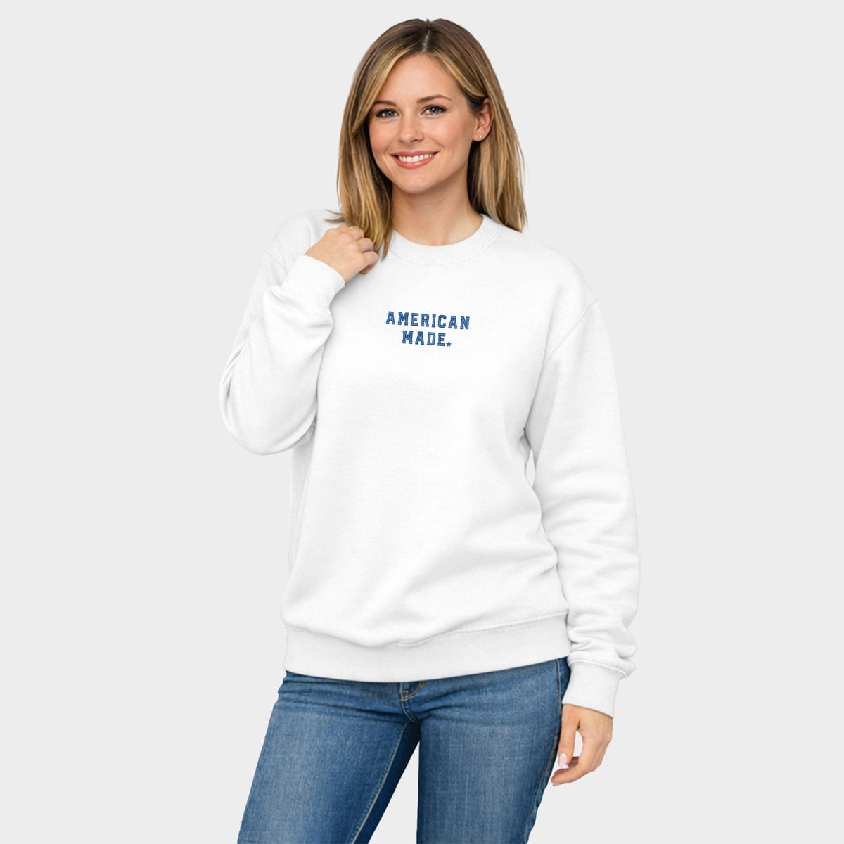 Embroidered American Made Varsity - Women's Graphic Sweatshirt