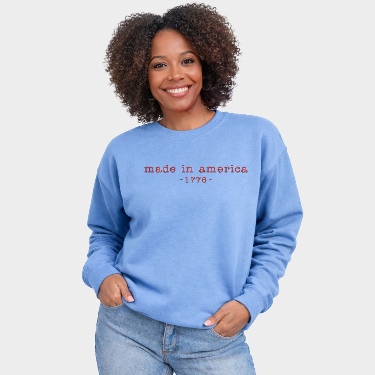 Embroidered Made In America 1776 - Women's Graphic Sweatshirt
