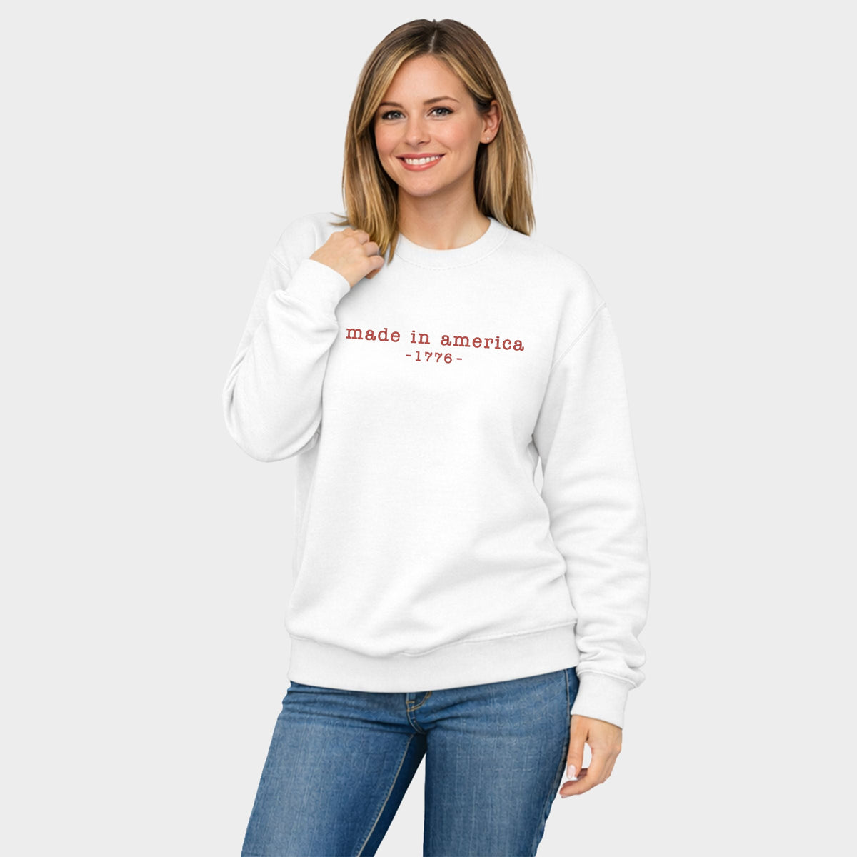 Embroidered Made In America 1776 - Women's Graphic Sweatshirt