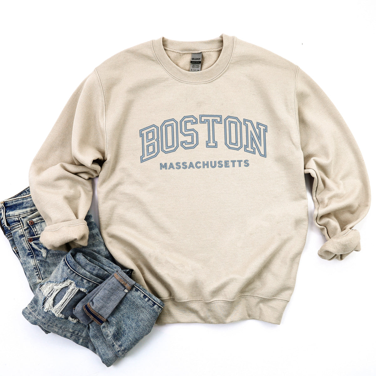 Embroidered Boston Massachusetts - Women's Graphic Sweatshirt